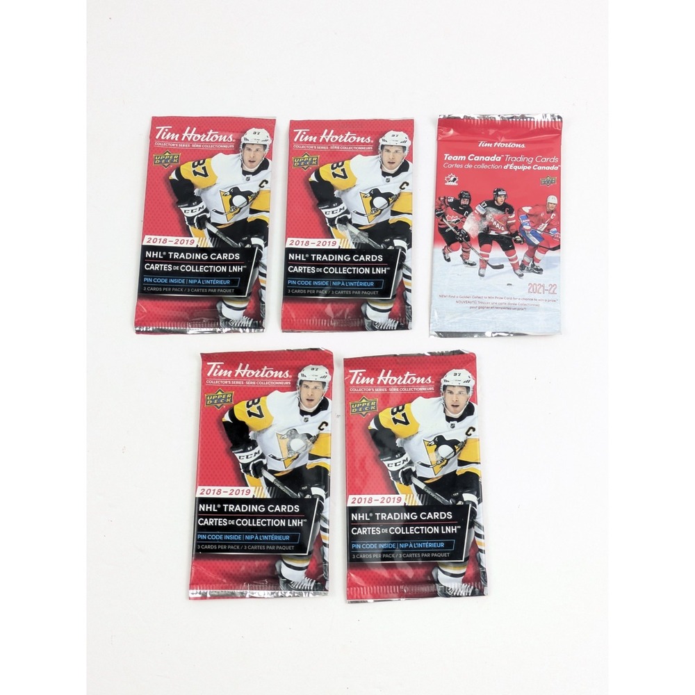 Tim Hortons NHL Hockey Trading Cards 2018-19 & 2021-22 Packs Sealed Lot of 5